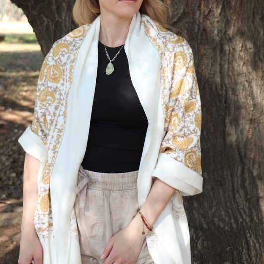 Cashmere Pashmina in Golden Pearl