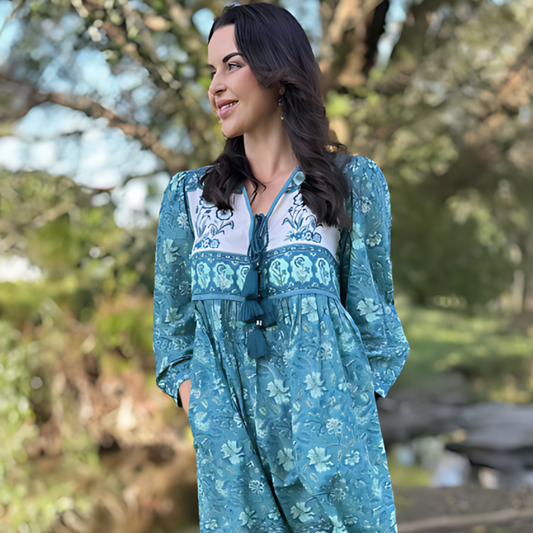 Laya dress in Aqua