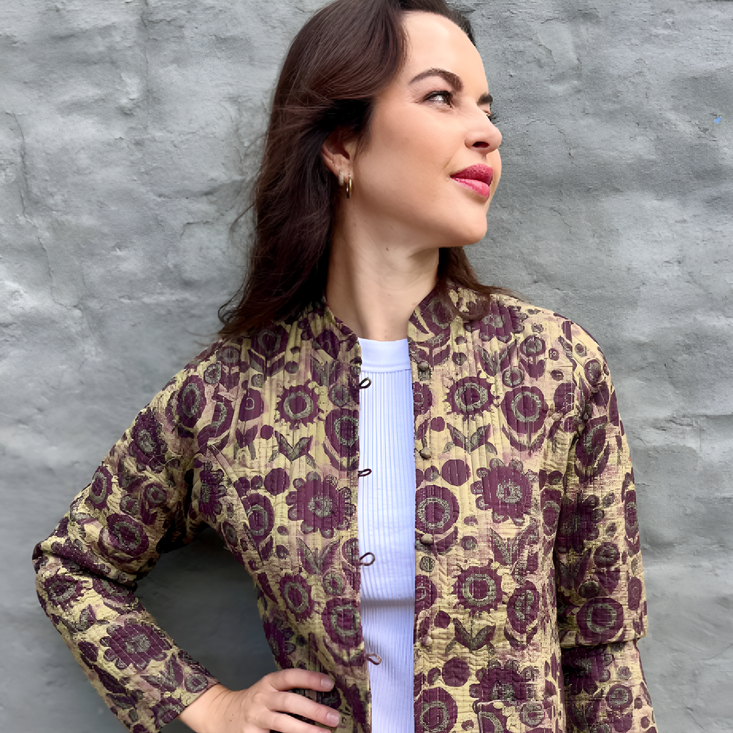 Short Jacket in Wine Garden