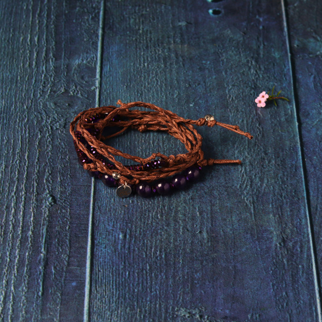 Wax chord wrap in Purple