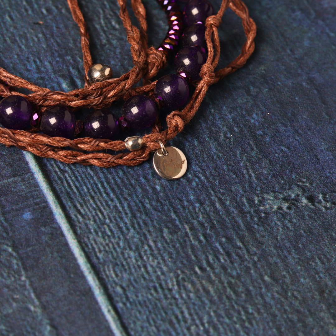 Wax chord wrap in Purple