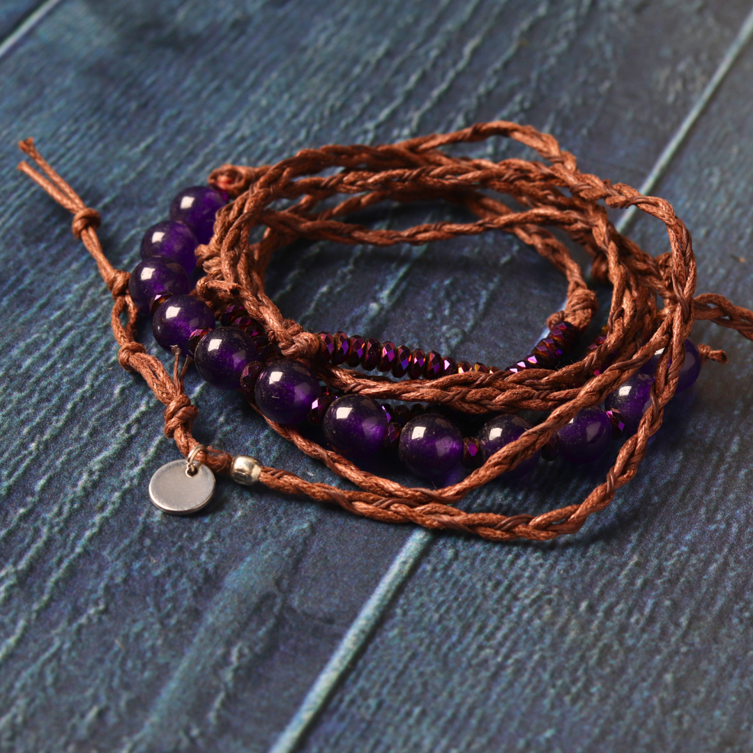 Wax chord wrap in Purple