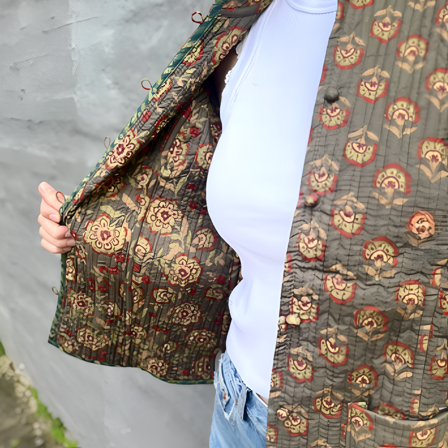 Short Jacket in Fossil & Rust