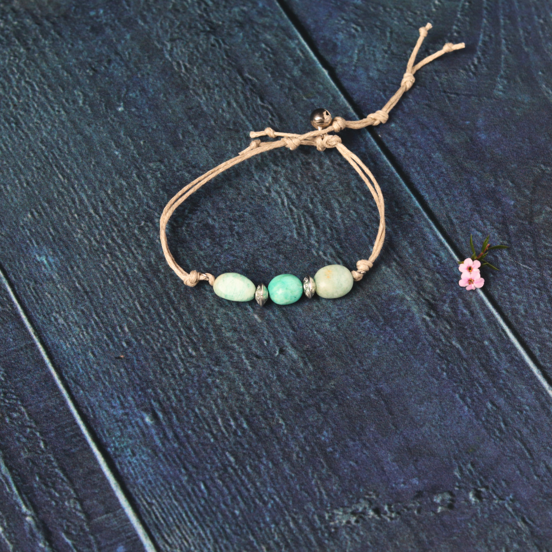 Amazonite on Wax Chord