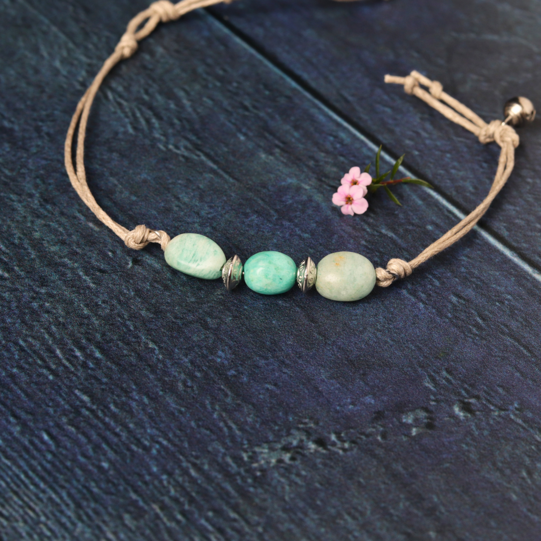 Amazonite on Wax Chord