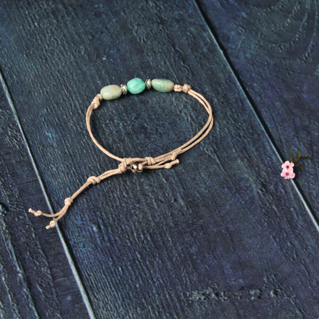 Amazonite on Wax Chord