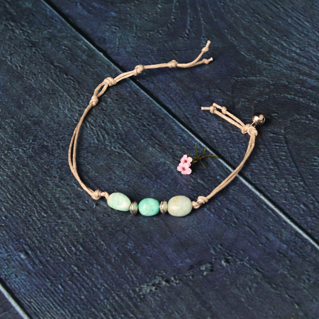 Amazonite on Wax Chord