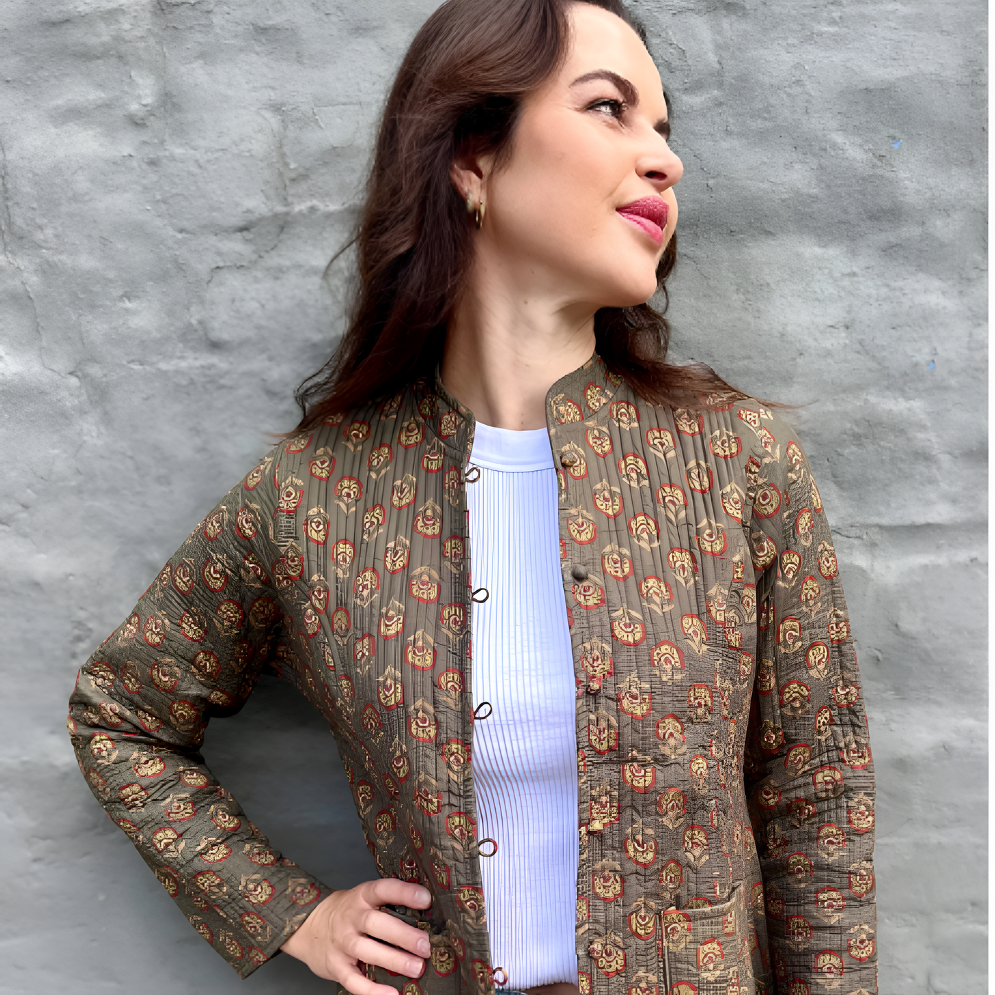 Short Jacket in Fossil & Rust
