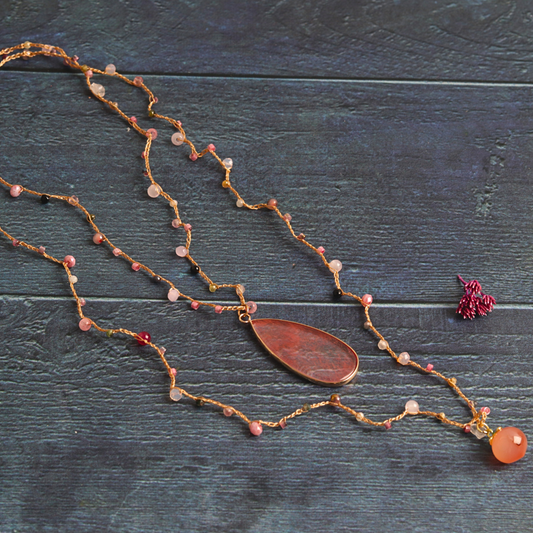 Rose Quartz on Cotton Crochet