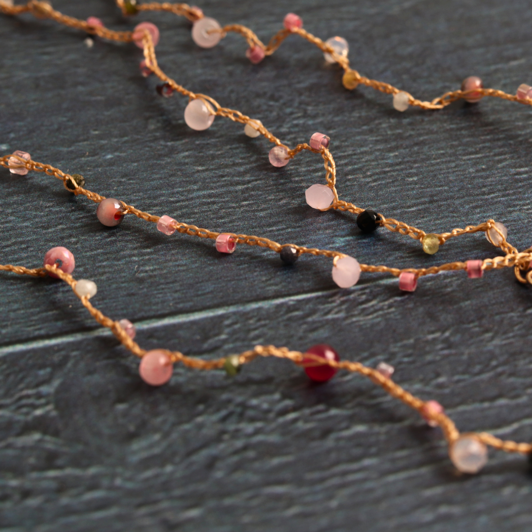 Rose Quartz on Cotton Crochet