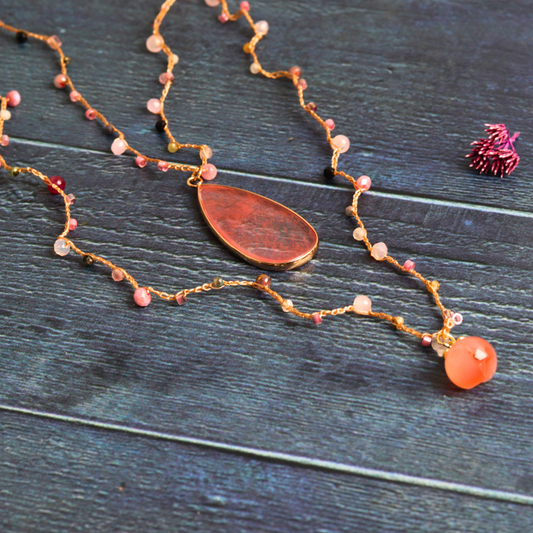 Rose Quartz on Cotton Crochet