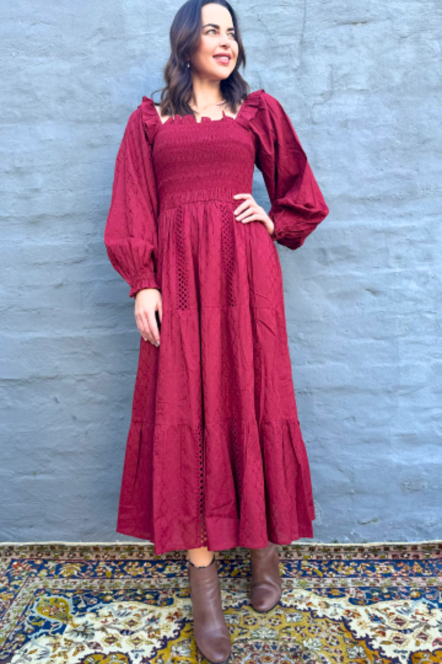 Clara dress in Wine