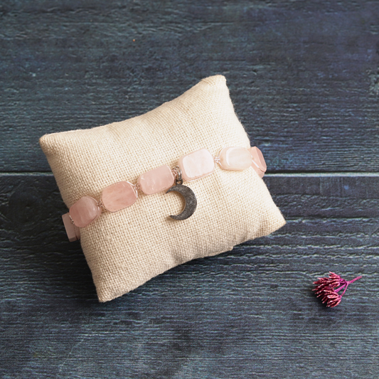 Rose Quartz on Macrame