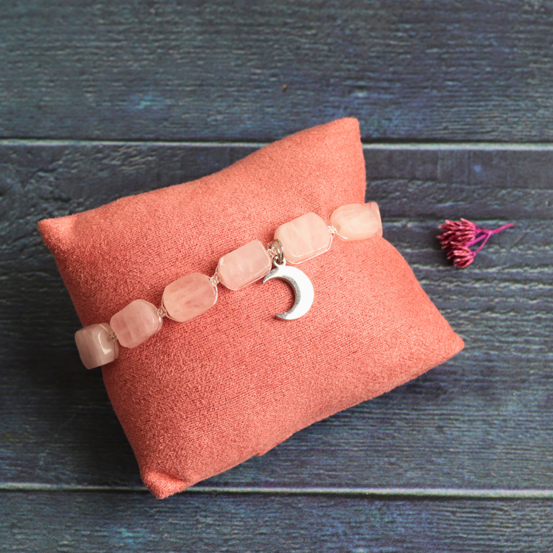 Rose Quartz on Macrame