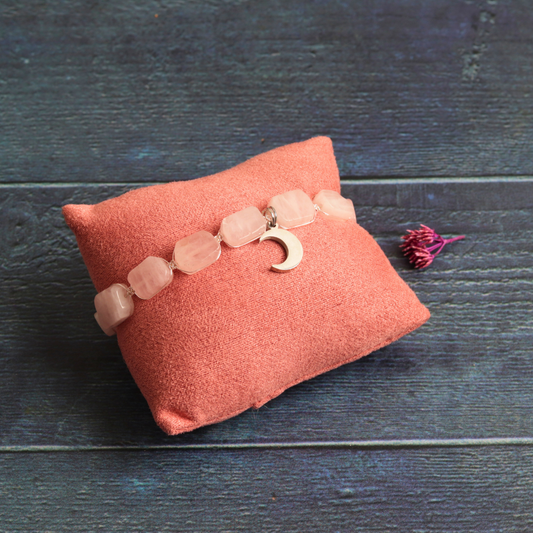 Rose Quartz on Macrame