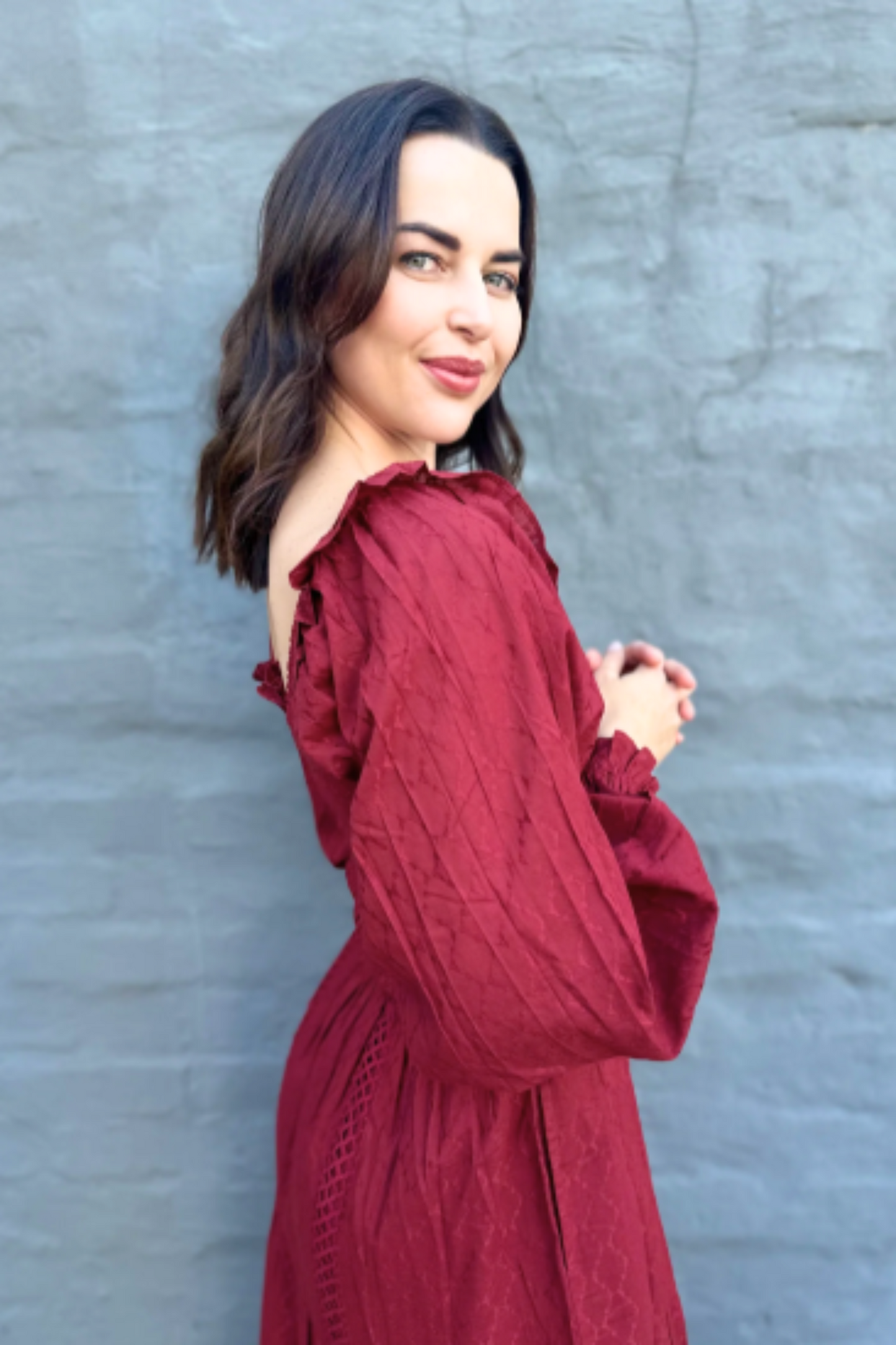 Clara dress in Wine