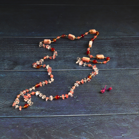 Pink opal & tourmaline