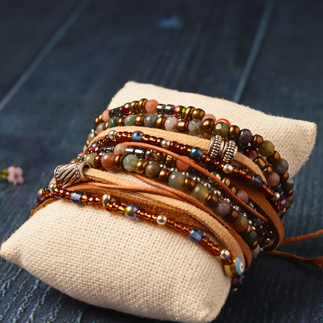 Leather beaded beauty