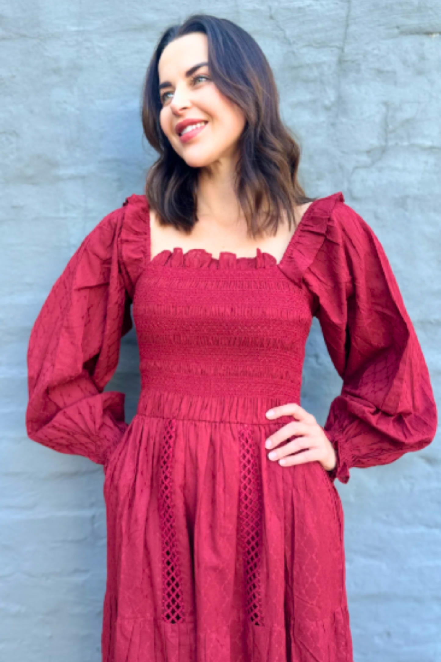 Clara dress in Wine