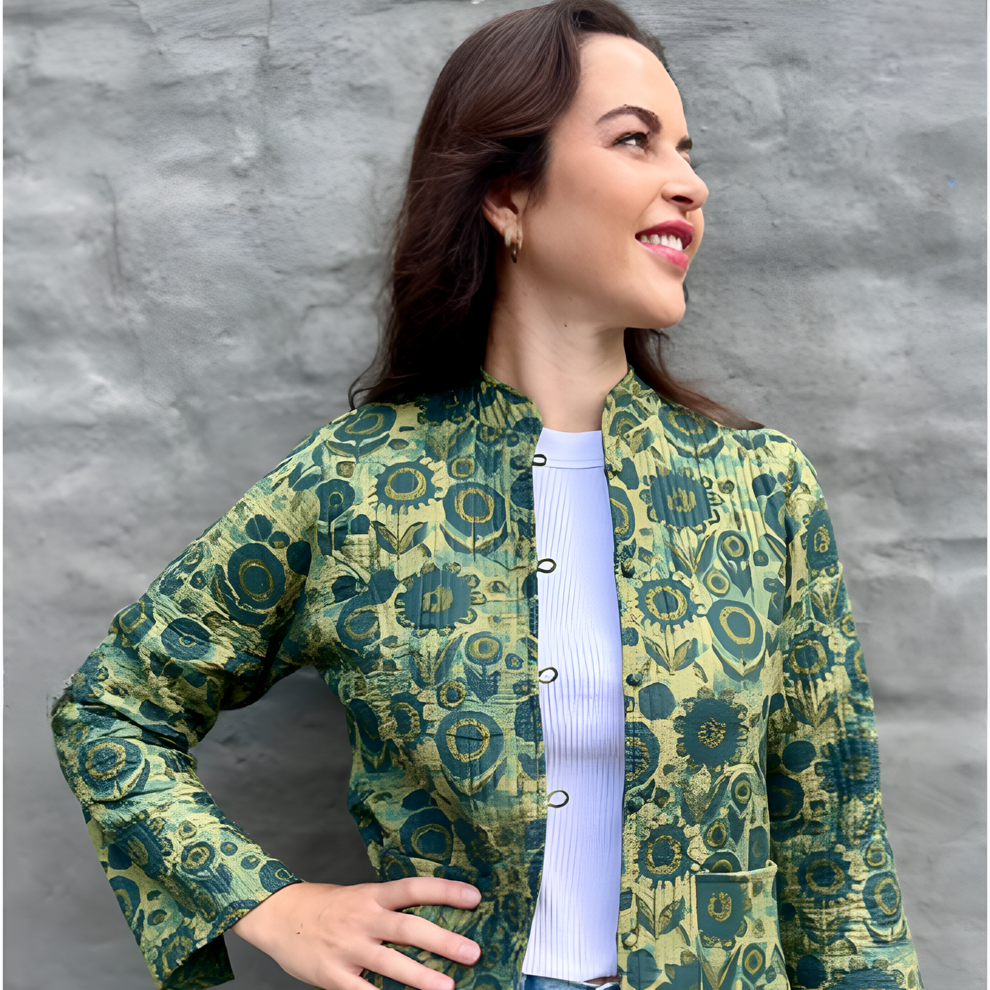 Short Jacket in Forest Garden