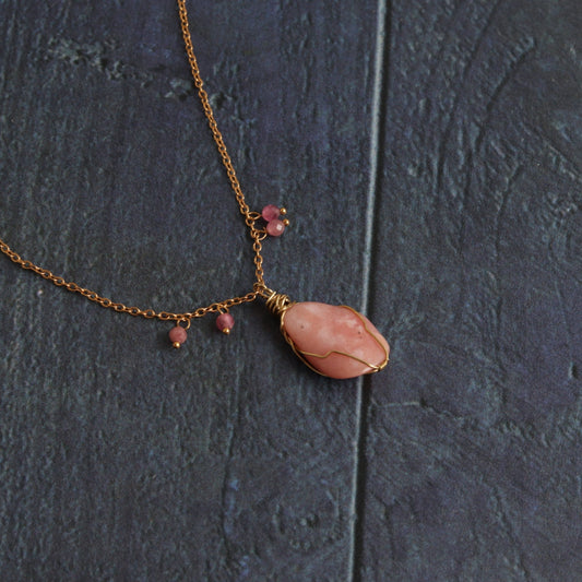 Polka dot Pink Opal - Handmade Jewellery - i am boho