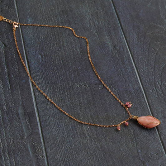 Polka dot Pink Opal - Handmade Jewellery - i am boho