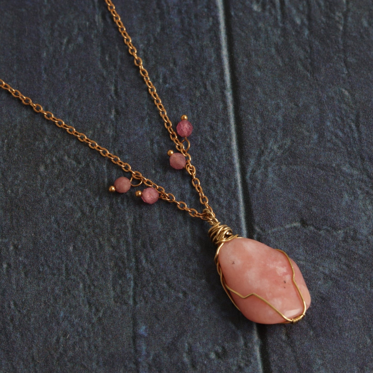 Polka dot Pink Opal - Handmade Jewellery - i am boho