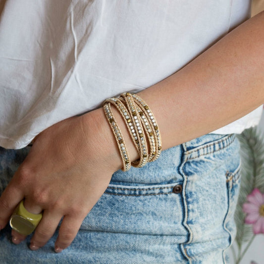 Metallic Bead Wrap- Handmade Jewellery - i am boho