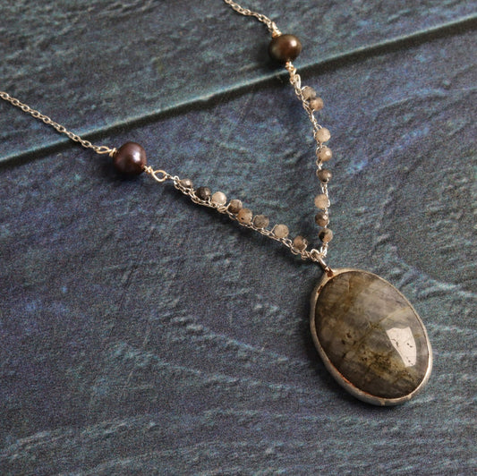 Labradorite Pearl - Handmade Jewellery - i am boho