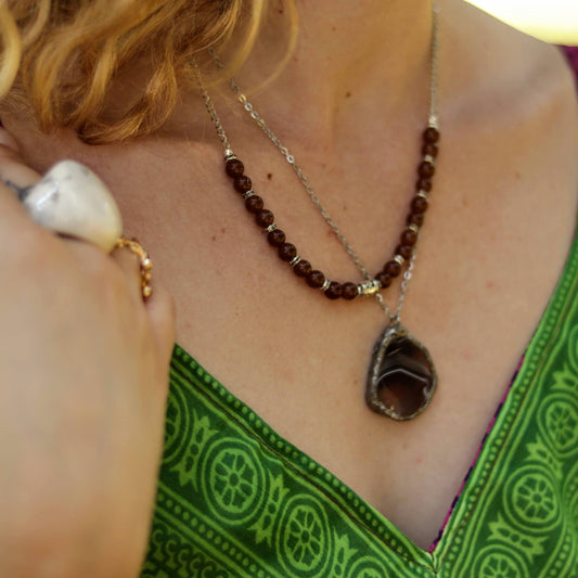 Tiered Brown Jade - Handmade Jewellery - i am boho