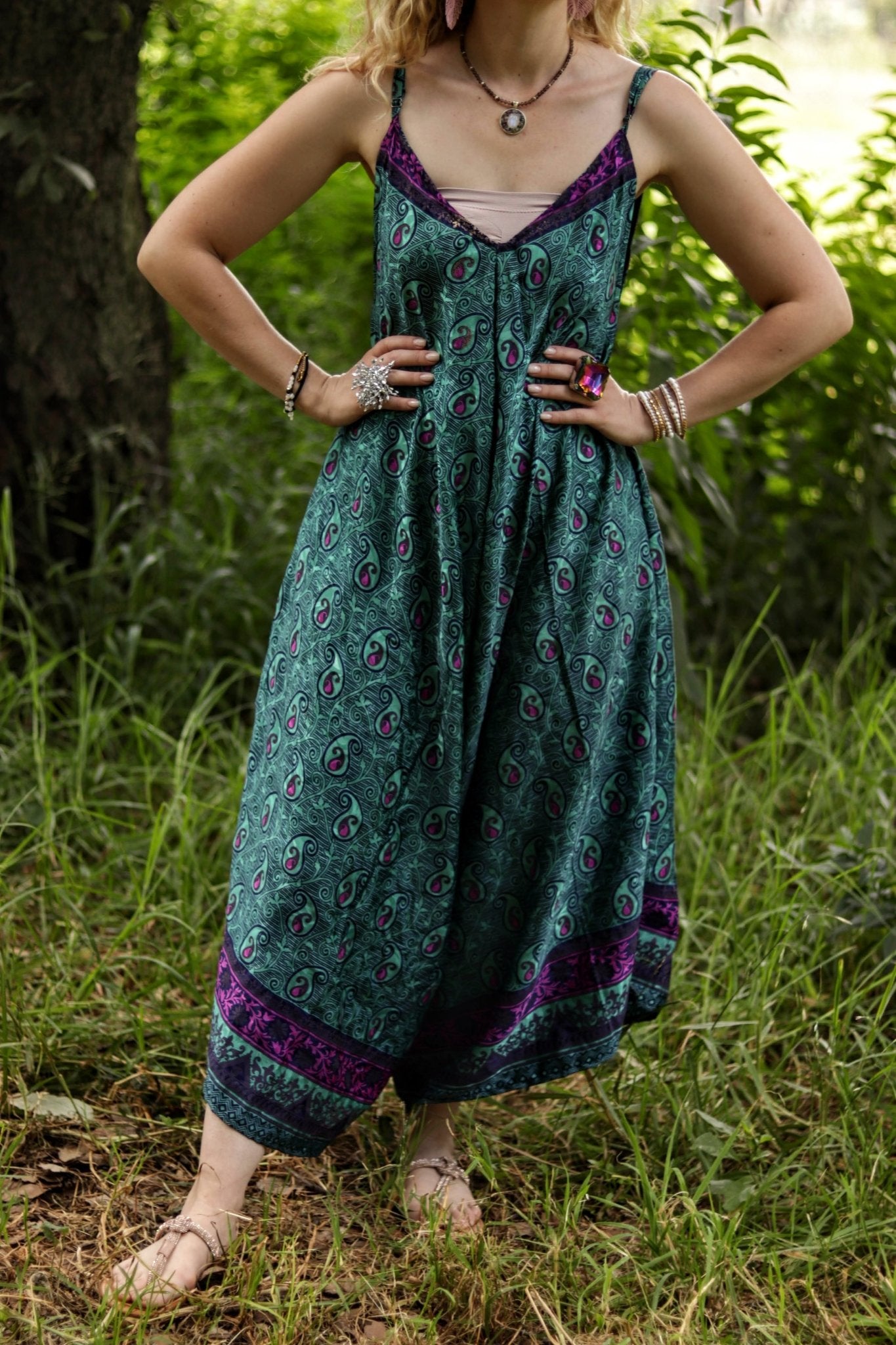 Jiya Jumpsuit in Teal Drift - Handmade Jewellery - i am boho