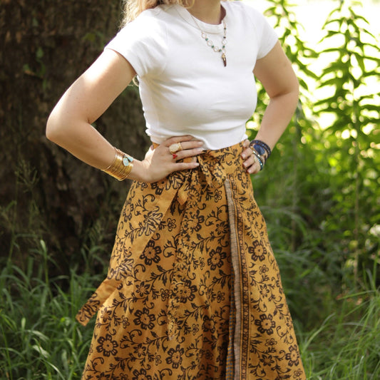 Shanelle Reversible Skirt in Golden Sun - Handmade Jewellery - i am boho