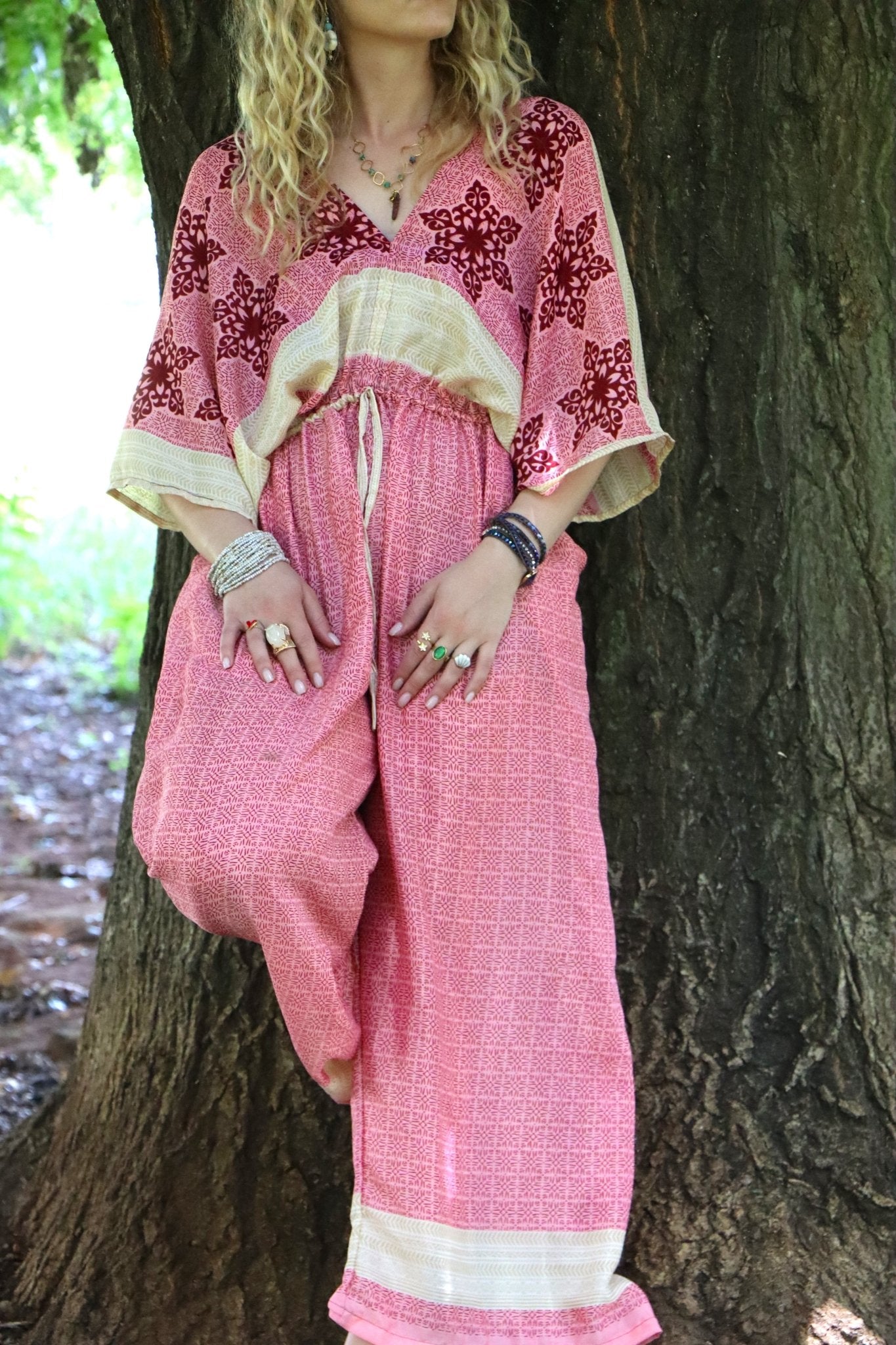 Jasmine Jumpsuit in Blooming Sunset - Handmade Jewellery - i am boho
