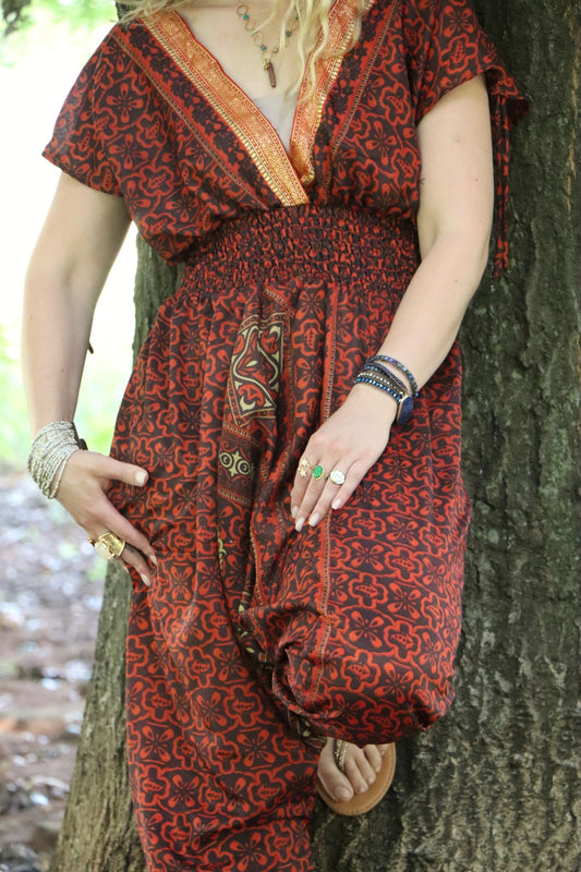Jemma Jumpsuit in Wild Maroon - Handmade Jewellery - i am boho