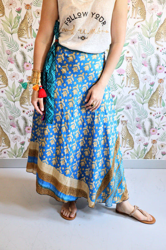 Shanelle Reversible Skirt in Aqua