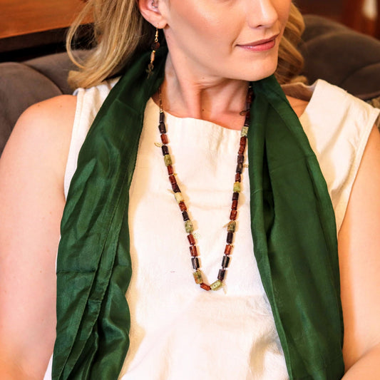 Silk scarf in Fern - Handmade Jewellery - i am boho