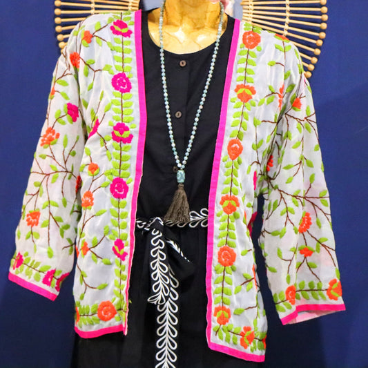 Phulkari in Bright Pink & Orange - Handmade Jewellery - i am boho
