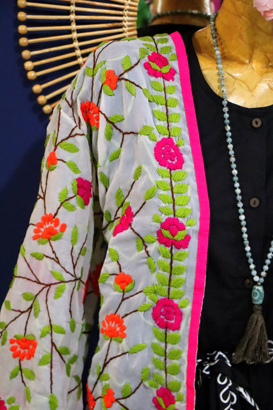 Phulkari in Bright Pink & Orange - Handmade Jewellery - i am boho
