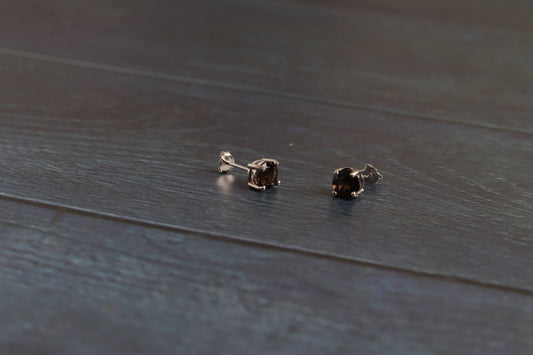 Smokey Stone Studs - Handmade Jewellery - i am boho
