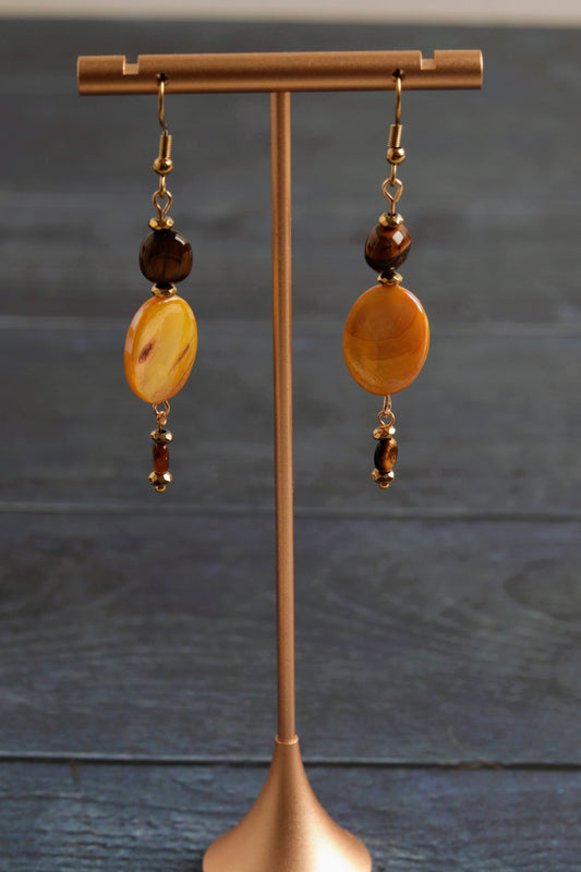 Amber pearl drop- Handmade Jewellery - i am boho