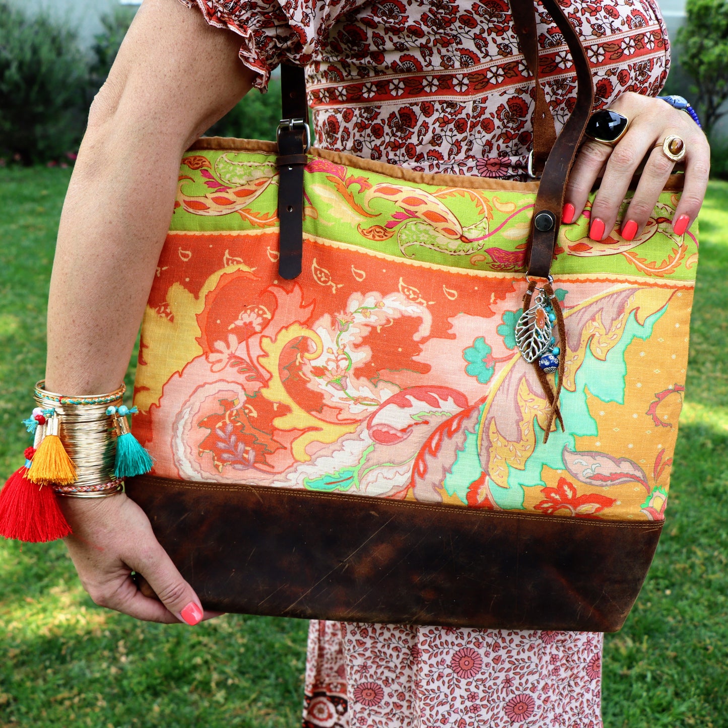 Treasure's tangerine tote bag