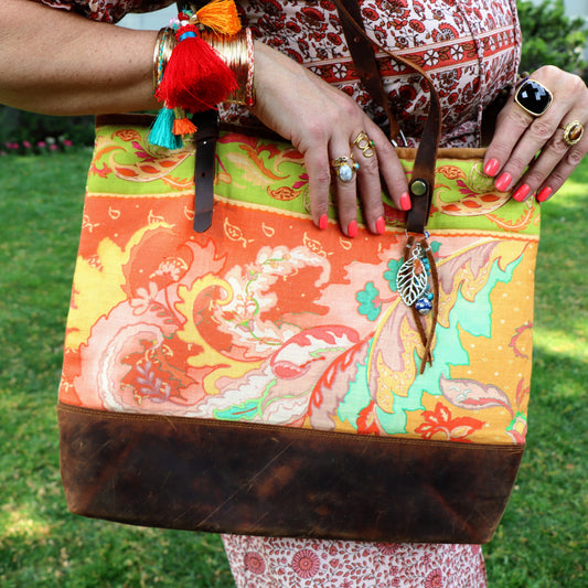 Treasure's tangerine tote bag