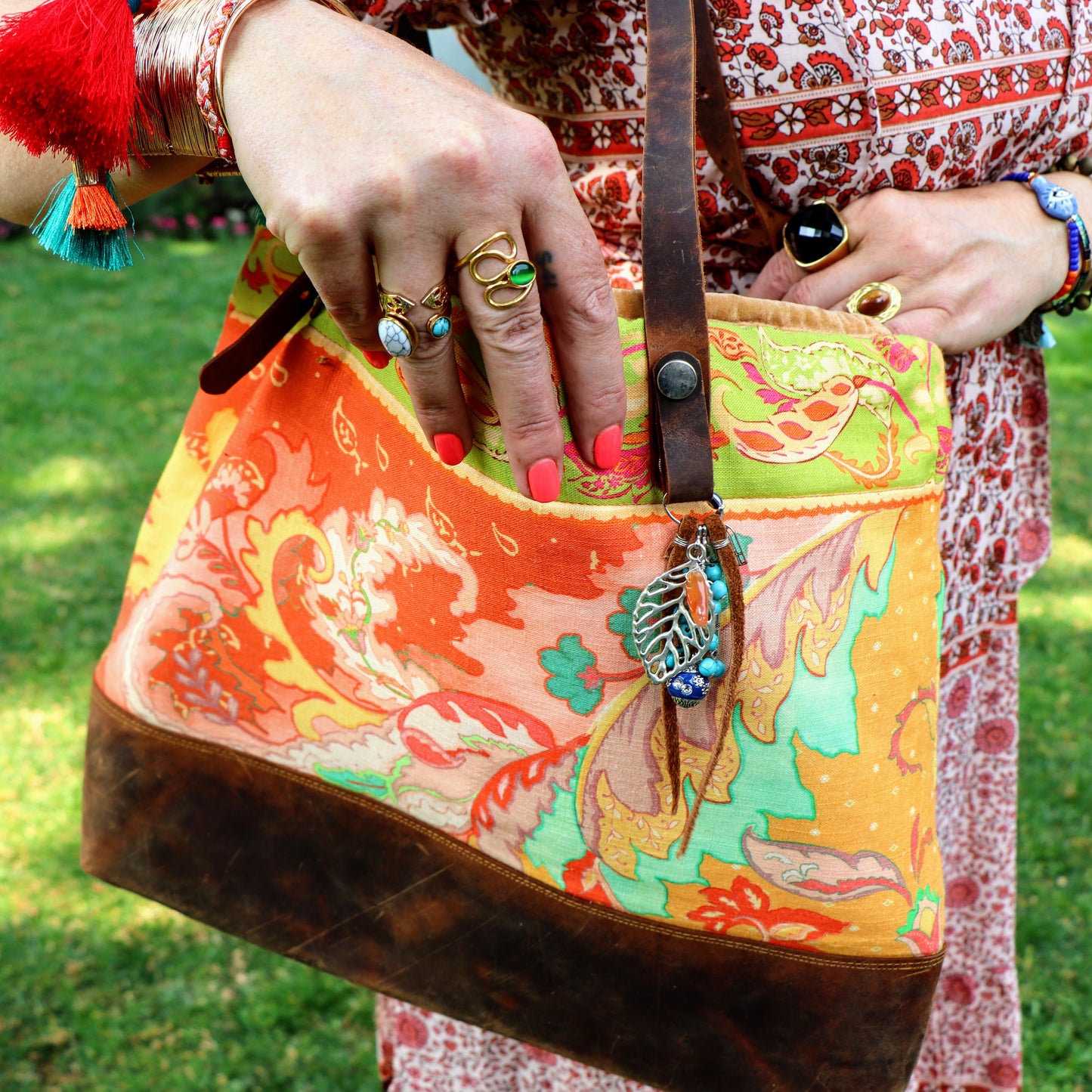 Treasure's tangerine tote bag