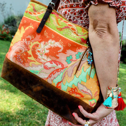 Treasure's tangerine tote bag