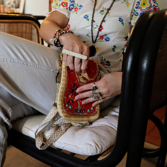 Chloe's crossbody bag in cherry - Handmade Jewellery - i am boho