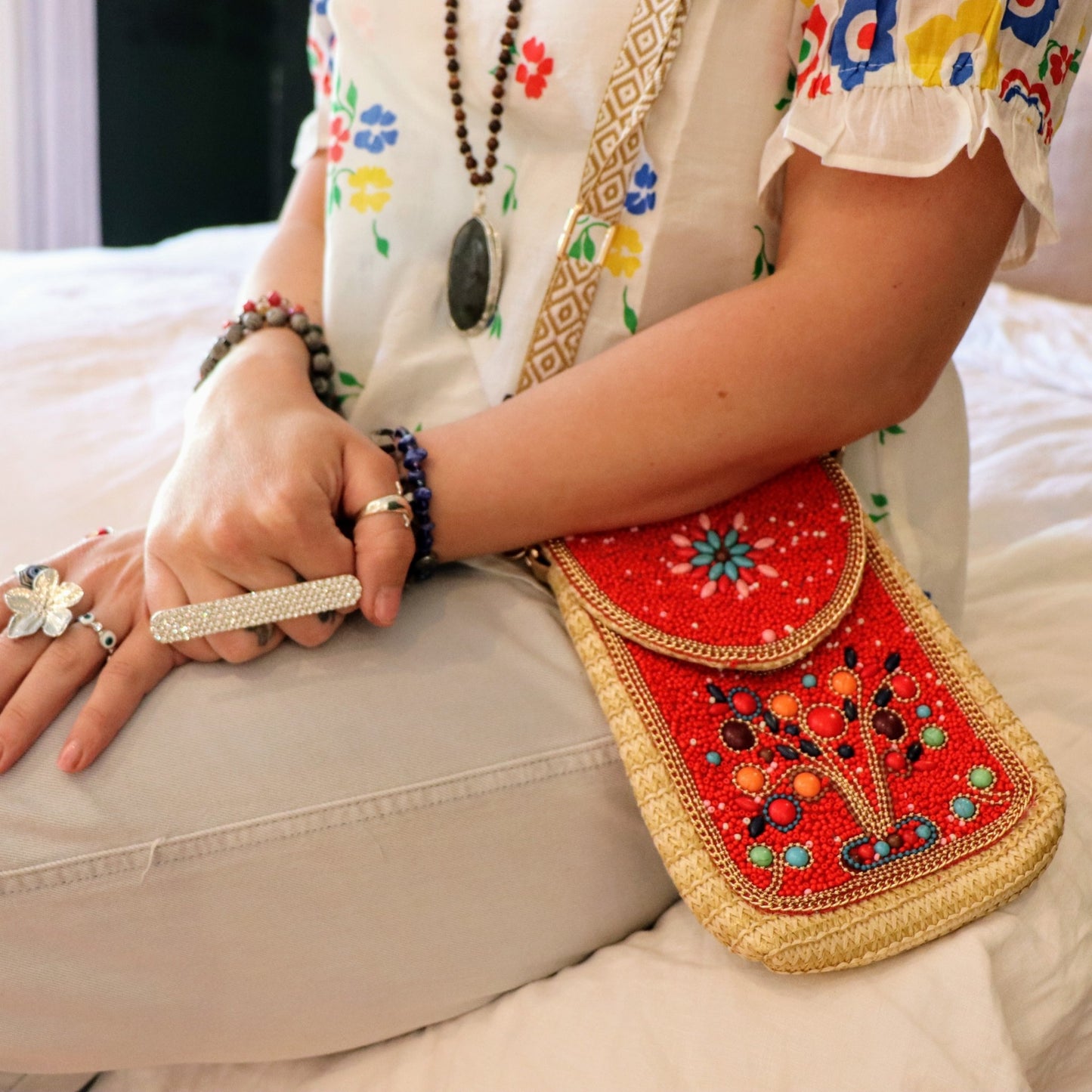 Chloe's crossbody bag in cherry - Handmade Jewellery - i am boho