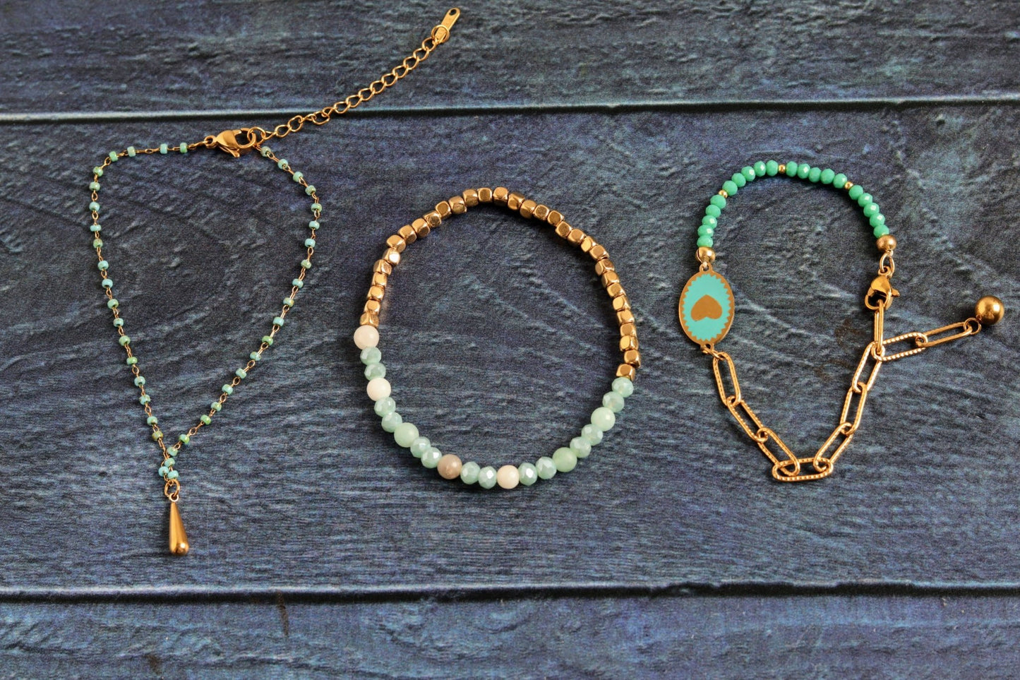 Seafoam stack- Handmade Jewellery - i am boho