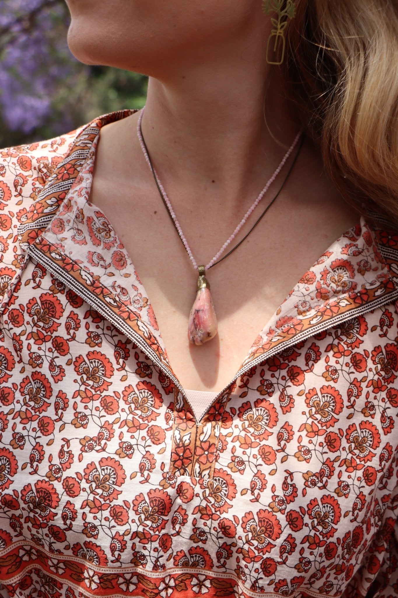 Pink Opal on Bronze - Handmade Jewellery - i am boho