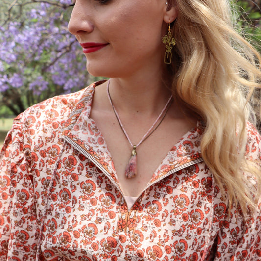 Pink Opal on Bronze - Handmade Jewellery - i am boho