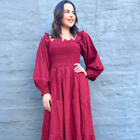 Clara dress in Wine